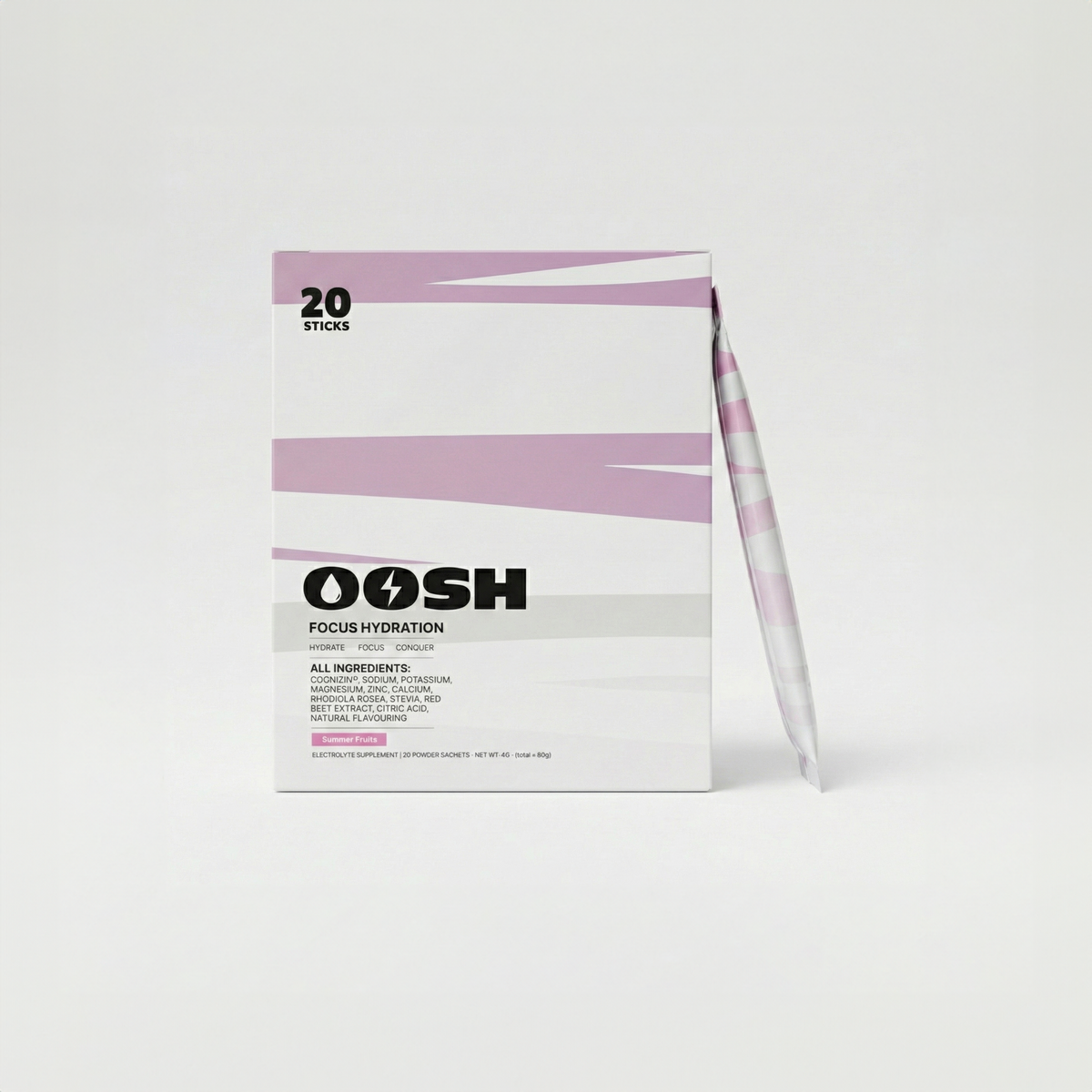 OOSH Focus Hydration Summer Fruits box and sachets